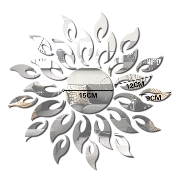 ✨Silver Sunflower Mirror Decor✨ - Picture 4 of 5